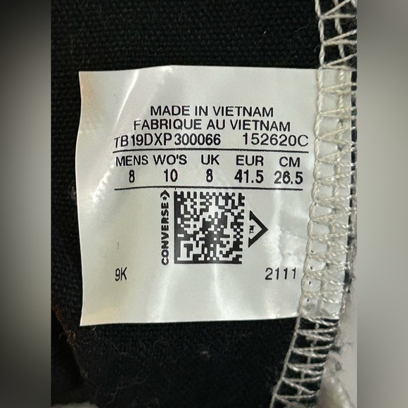 Converse Chuck Taylor All Star monochromatic white canvas high tops. 10 W 8  Men - Picture 9 of 10